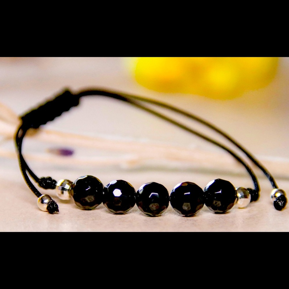 Natural Black Tourmaline Crystal Bracelet